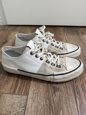 AllSaints Men's Low-Top Sneakers in White and Beige